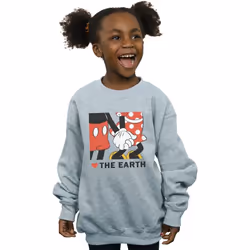 Disney - Sweat HEART THE EARTH - Fille (Gris chiné)