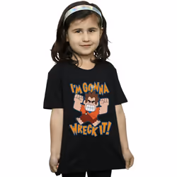 Disney - T-shirt WRECK IT RALPH I'M GONNA WRECK IT - Fille (Noir)