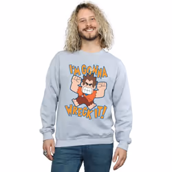 Disney - Sweat WRECK IT RALPH I'M GONNA WRECK IT - Homme (Gris chiné)