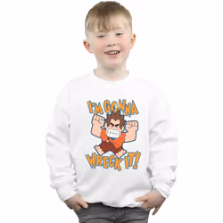 Disney - Sweat WRECK IT RALPH I'M GONNA WRECK IT - Garçon (Blanc)