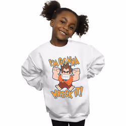 Disney - Sweat WRECK IT RALPH I'M GONNA WRECK IT - Fille (Blanc)