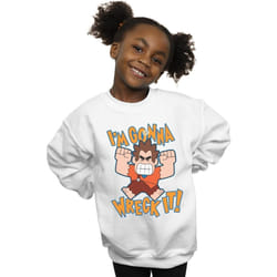 Disney - Sweat WRECK IT RALPH I'M GONNA WRECK IT - Fille (Blanc)