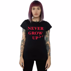 Disney - T-shirt NEVER GROW UP - Femme (Noir)