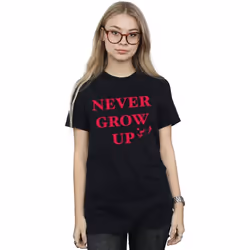Disney - T-shirt NEVER GROW UP - Femme (Noir)