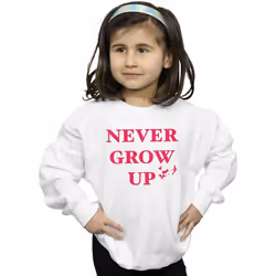 Disney - Sweat NEVER GROW UP - Fille (Blanc)
