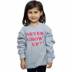 Disney - Sweat NEVER GROW UP - Fille (Gris chiné)