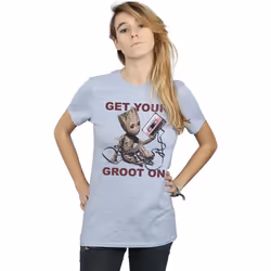 Marvel - T-shirt GUARDIANS OF THE GALAXY GET YOUR GROOT ON - Femme (Gris chiné)