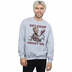 Marvel - Sweat GUARDIANS OF THE GALAXY GET YOUR GROOT ON - Homme (Gris chiné)