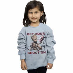 Marvel - Sweat GUARDIANS OF THE GALAXY GET YOUR GROOT ON - Fille (Gris chiné)