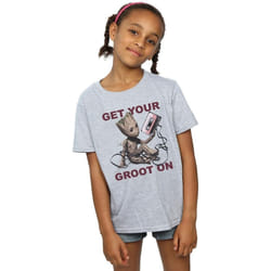 Marvel - T-shirt GUARDIANS OF THE GALAXY GET YOUR GROOT ON - Fille (Gris chiné)