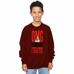 Elf - Sweat OMG KNOW HIM - Garçon (Bordeaux)
