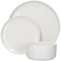 Mikasa - Set de Camberlie Tableware, Plates and Bowls de Scandinavian Style de White Porcelain, 12 pcs.