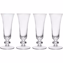 Ce que nous vous proposons : ensemble de quatre de verres de champagne de verre en cristal avecforme cannelée et 170 ml de ca ...