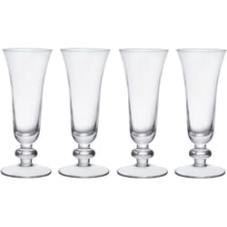 Salerno Crystal Champagne Glasses de, 170ml, Set de 4 verres de Clear Fine Crystal Glass lead-free withshort stem and wide rim -Dishafter -Dishwasher