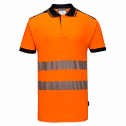 Portwest - Polo PW3 Haute Visibilité - Homme (Orange / noir)