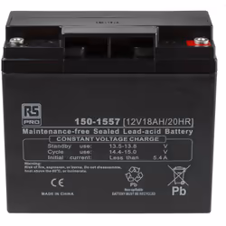 Capacité = 18Ah Tension nominale = 12V Fabrication = AGM Type de terminaison = T12 Dimensions = 181.5 x 77 x 167.5mm Poids = ...