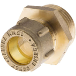 Raccord de compression en laiton Rs Pro Manchon Droit 15mm bspp 3/4' mâle ( Prix pour Paquet de 2 )
