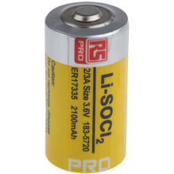 Pile 2/3 a, 3.6V Rs Pro Lithium Thionyle Chloride, 2.1Ah ( Prix pour 1 )