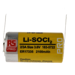 Pile 2/3 a, 3.6V Rs Pro Lithium Thionyle Chloride, 2.1Ah ( Prix pour 1 )