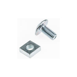 Rs Pro - Boulon, Vis à tête plate large + écrou carré, Acier, M10 x 20mm ( Prix pour Sachet de 50 )