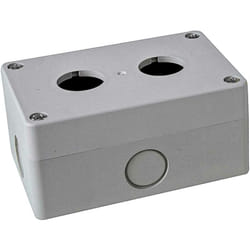 Rs Pro - Boîtier de bouton-poussoir, 2 découpes , couleur Gris en abs, diamètre: 22mm ( Prix pour 1 )