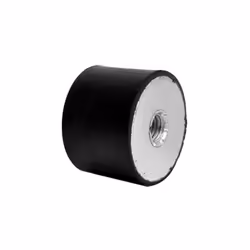 Type de lame = Plot antivibratoire femelle Taille de filetage = M10 Diamètre = 50mm Hauteur hors tout = 50mm Matériau = Caout ...