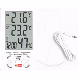 Mesure d'humidité maximum = 99%HR Précision optimale de mesure d'humidité = ±5 % HR Numéro de modèle p = Ta298 Thermomètre et ...