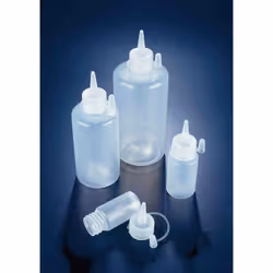 Matériau = Polyéthylène basse densité Capacité = 30ml Type de col = Col étroit Type de bouteille = Pissette Diamètre = 32mm B ...