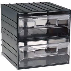Tiroirs = 2 Matériau du boîtier = Plastique Hauteur = 208mm Largeur = 208mm Profondeur = 222mm Tiroirs transparents = Oui Mat ...