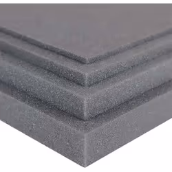 Matériau = PUR Couleur = Gris Densité = 30kg/m³ Largeur = 950mm Epaisseur = 15mm Température d'utilisation maximum = 80°C Tem ...