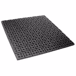 Matériau = Caoutchouc Epaisseur = 19mm Taille = 150 x 150mm Longueur = 150mm Température d'utilisation maximum = +100°C Tempé ...