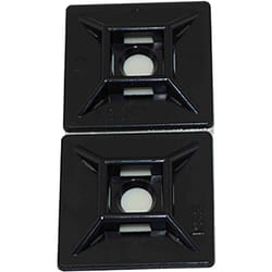 Rs Pro - Embase pour serre-câbles autoadhésive noire 28.6mm x 28,6 mm, ø fixation 5.3mm ( Prix pour Sachet de 10 )