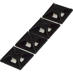 Rs Pro - Embase pour serre-câbles autoadhésive noire 12.5mm x 12,5 mm, ø fixation 3.2mm ( Prix pour Sachet de 100 )