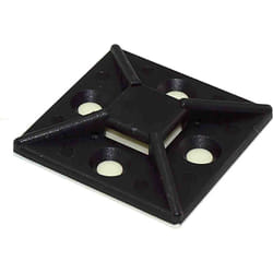Rs Pro - Embase pour serre-câbles autoadhésive noire 38.5mm x 38,5 mm, ø fixation 7.6mm ( Prix pour Sachet de 10 )