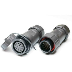 Rs Pro - Connecteur circulaire 12 contacts, Montage sur câble, raccordement a souder ( Prix pour 1 paire )