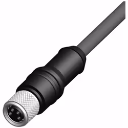 Connecteur A = Prise femelle M8 Connecteur B = Sans terminaison Longueur = 5m Nombre de conducteurs = 4 Nombre de contacts co ...