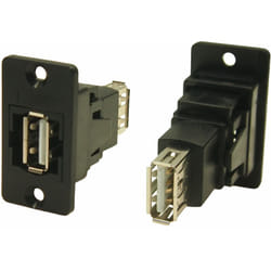 Rs Pro - Connecteur usb 2.0 a to a Femelle vers Femelle 2 ports, Montage panneau, Droit ( Prix pour 1 )