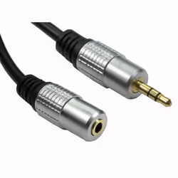 Connecteur A = Jack mâle 3,5 mm Connecteur B = Fiche femelle 3,5 mm Longueur = 500mm Couleur de gaine = Noir