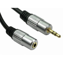 Cordon audio Jack mâle 3,5 mm vers Fiche femelle 3,5 mm, Long. 500mm ( Prix pour 1 )