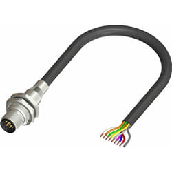 Câble d'actionneur Rs Pro 8 conducteurs , M12 Mâle vers , 2m ( Prix pour 1 )