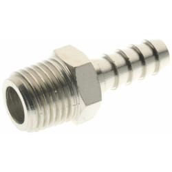 Rs Pro - Raccord de tuyau souple Droit, bspp 1/4' mâle Laiton, 100 bar ( Prix pour Paquet de 10 )