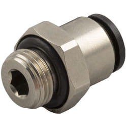 Raccord droit Rs Pro Filetage, Tube vers Mâle M7 mâle 6mm M7 en Laiton nickelé ( Prix pour Paquet de 10 )