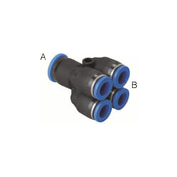 Rs Pro - Adaptateur tube à tube double y pxg 1 x 6 mm Push-in, entrée 4 x ( Prix pour 1 )
