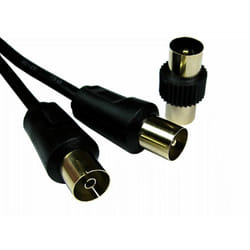 Rs Pro - Câble coaxial 3C2V, Antenne tv coaxiale 9,5 mm m, / Antenne tv coaxiale 9,5 mm f, Avec connecteur, Noir ( Prix pour 1 )