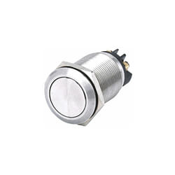 Rs Pro - Bouton-poussoir, Momentané, spst, 5 a @ 250 v ac, Argent, Montage panneau ( Prix pour 1 )