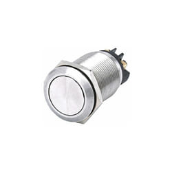 Rs Pro - Bouton-poussoir, Momentané, spst, 5 a @ 250 v ac, Argent, Montage panneau ( Prix pour 1 )