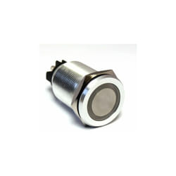 Bouton-poussoir, Momentané lumineux, led Vert, dpst, 5 a @ 250 v ac, Argent, Montage panneau 12V ( Prix pour 1 )