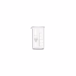 Type de produit = Bécher Matériau = Verre borosilicate Capacité = 50ml Graduations = Oui Dimensions = 70 x 38mm Diamètre = 38 ...