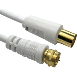 Rs Pro - Câble coaxial f Connector, Connecteur d'antenne tv, / Type f, 3m, Blanc ( Prix pour 1 )
