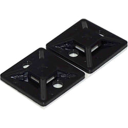 Rs Pro - Embase pour serre-câbles autoadhésive noire 19.5mm x 19,5 mm, ø fixation 3.2mm ( Prix pour Sachet de 30 )